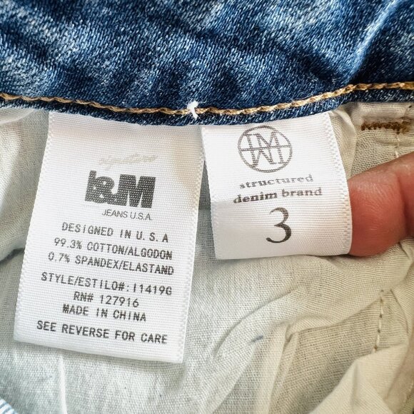 NWT I&M Jeans Women's Distressed Tom Girl High Rise Stretch Blue Jeans Size 3 - Picture 10 of 14